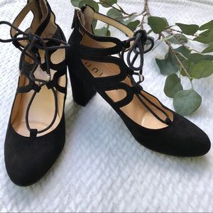 Unisa Black Calete Lace Up Heels